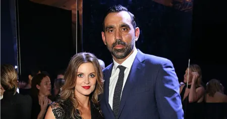 adam goodes with his wife natalie croker 